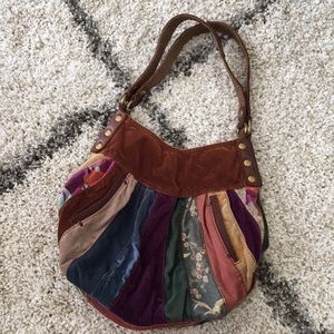 Boho Vintage style Lucky Brand shoulder hobo bag